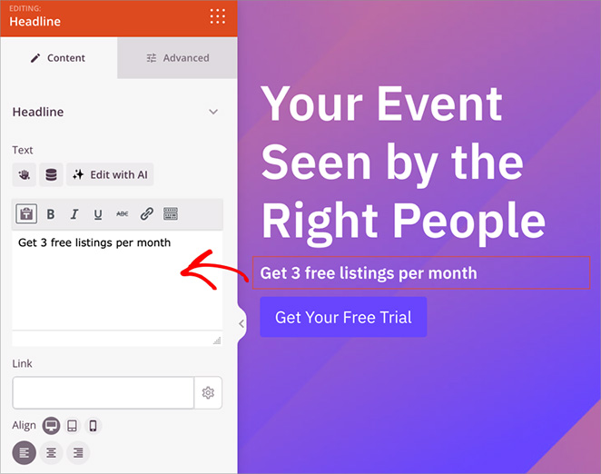Close-up of a CTA with a benefit-driven subheadline beneath the main button.