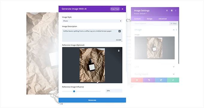 Divi image AI