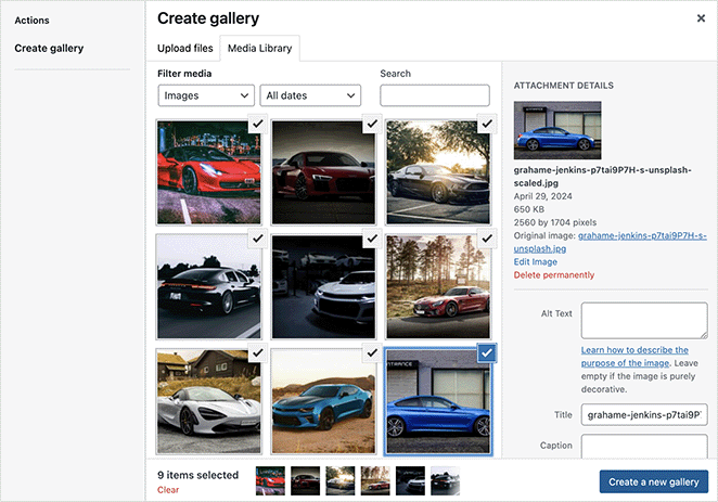 Create new gallery