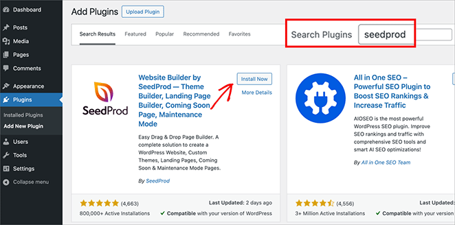 How to install the SeedProd plugin to build a free WordPress landing page